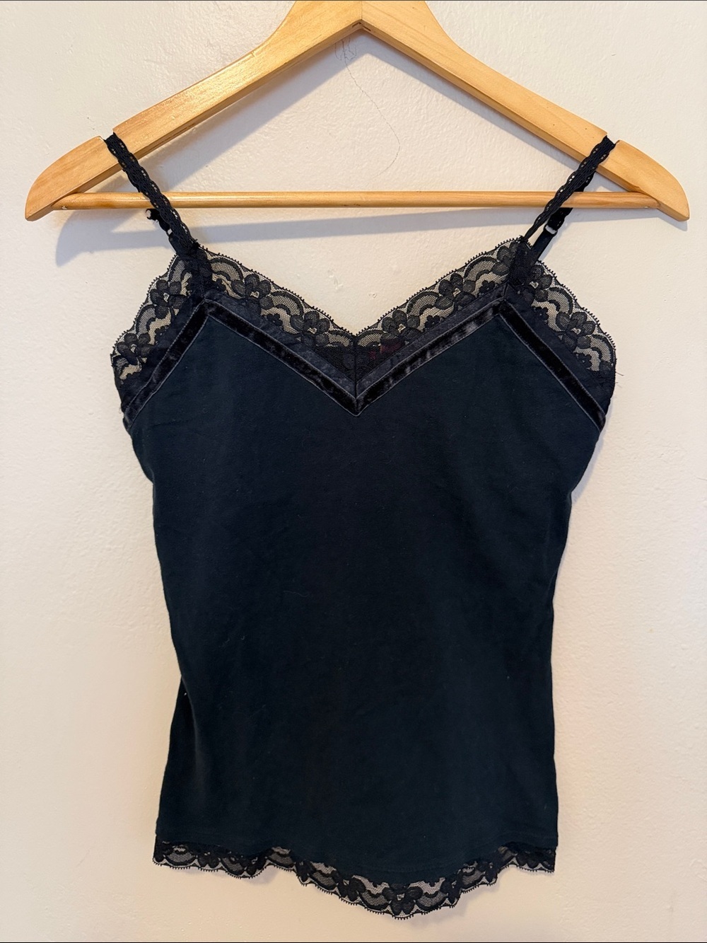 SO Black Lace Trim Cami Tank